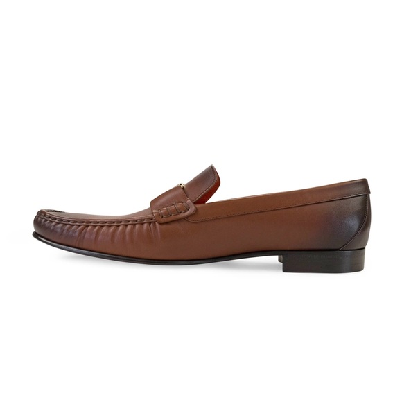 Louis Vuitton Cognac Brown Waxed Leather Montaigne Loafers sz 15 - Picture 3 of 16